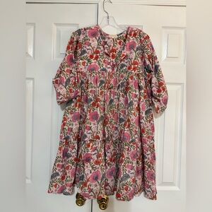 Maelu women’s size small Floral Patterned Dress with Pink and Red Accents